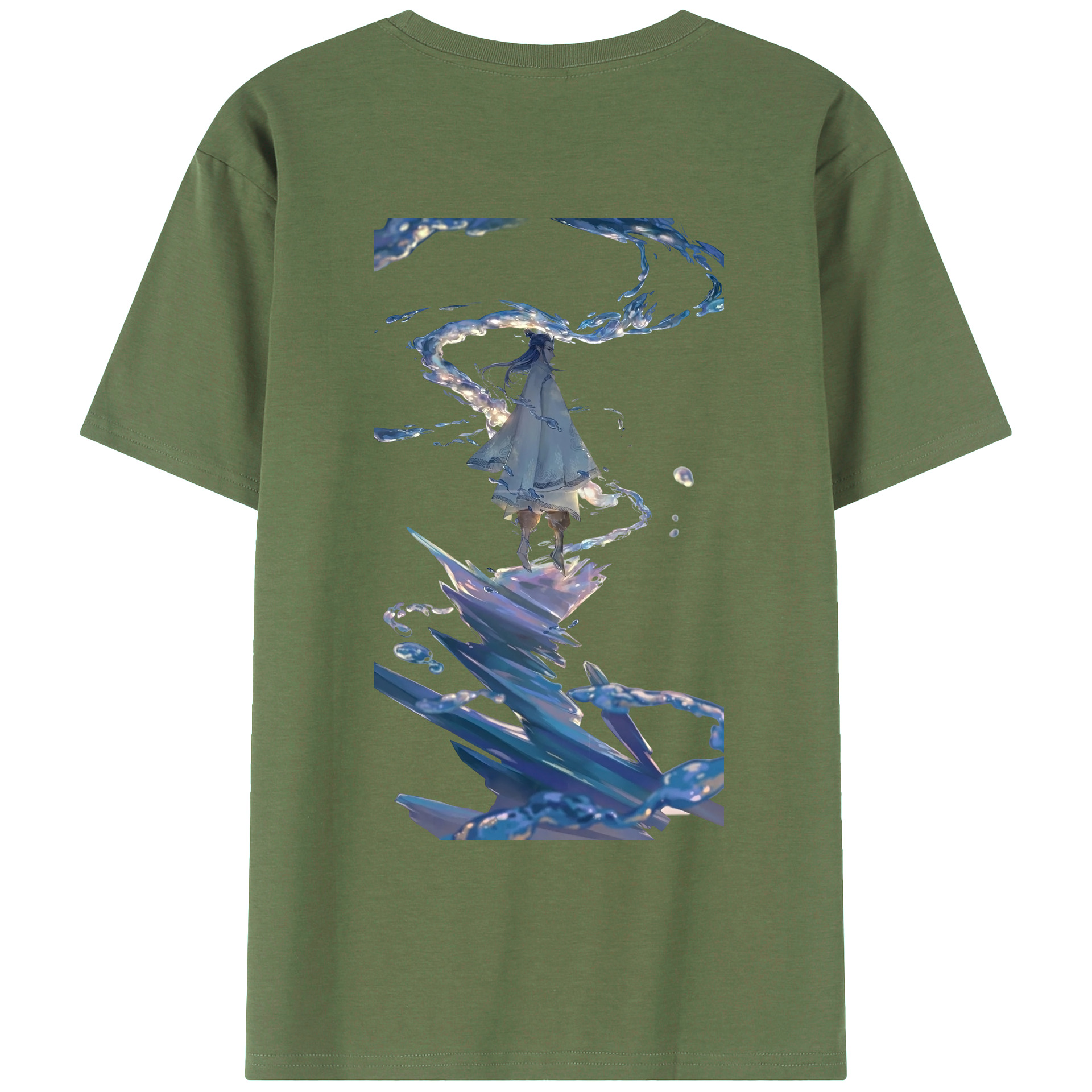 （画像用） Ne Zha 2 ナタ 魔童の大暴れ 綿100％ メンズ半袖Tシャツ（バックプリント） 通気性